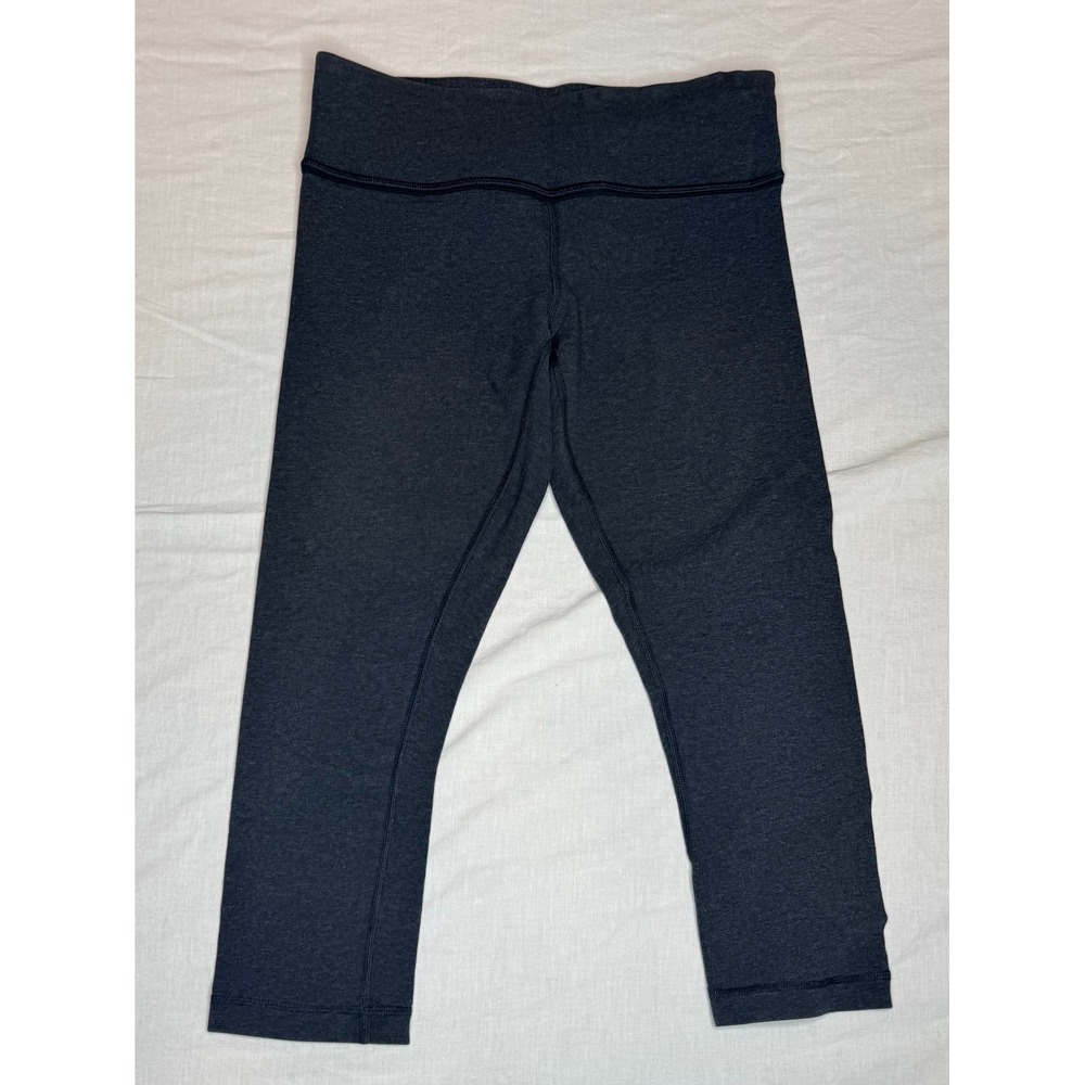 Lululemon Wunder Under Crop Leggings Heathered Charcoal Gray Yoga Pants